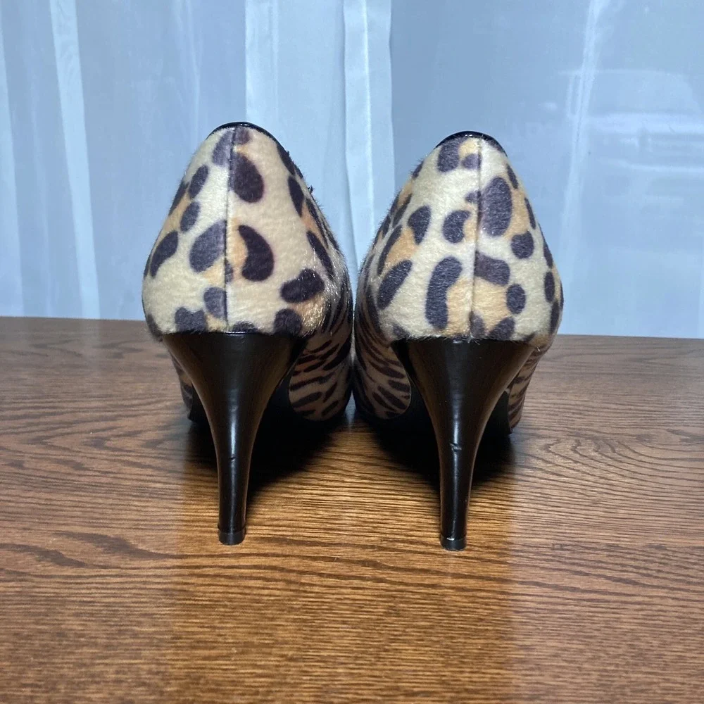 Fergalicious Utopia Fur Cheetah Print Leopard Going Out Pumps Heel Womens 8.5